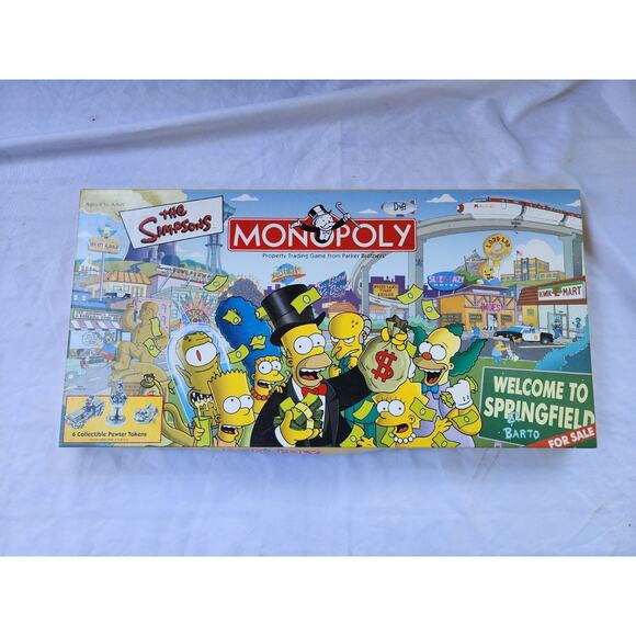 Monopoly The Simpsons Family Board Game - 100% Complete Pewter Tokens - Picture 2 of 3